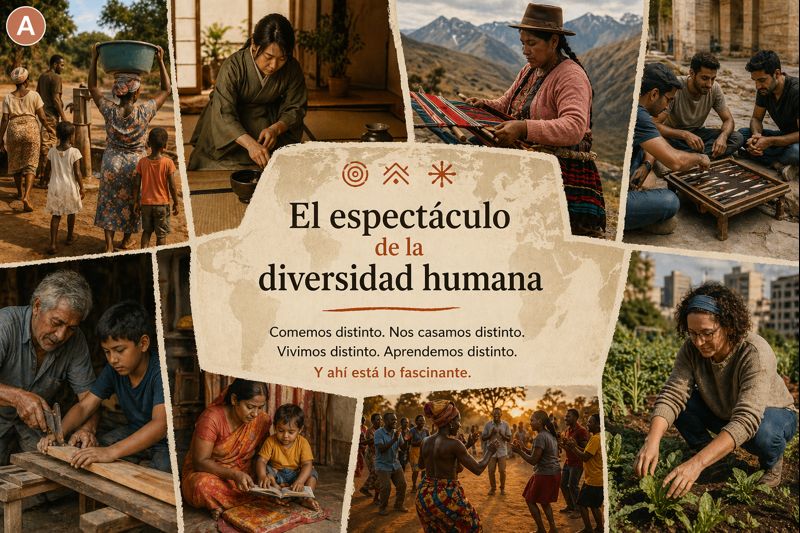 “Diversidad humana representada a través de distintas formas de actuary convivir en diferentes sociedades